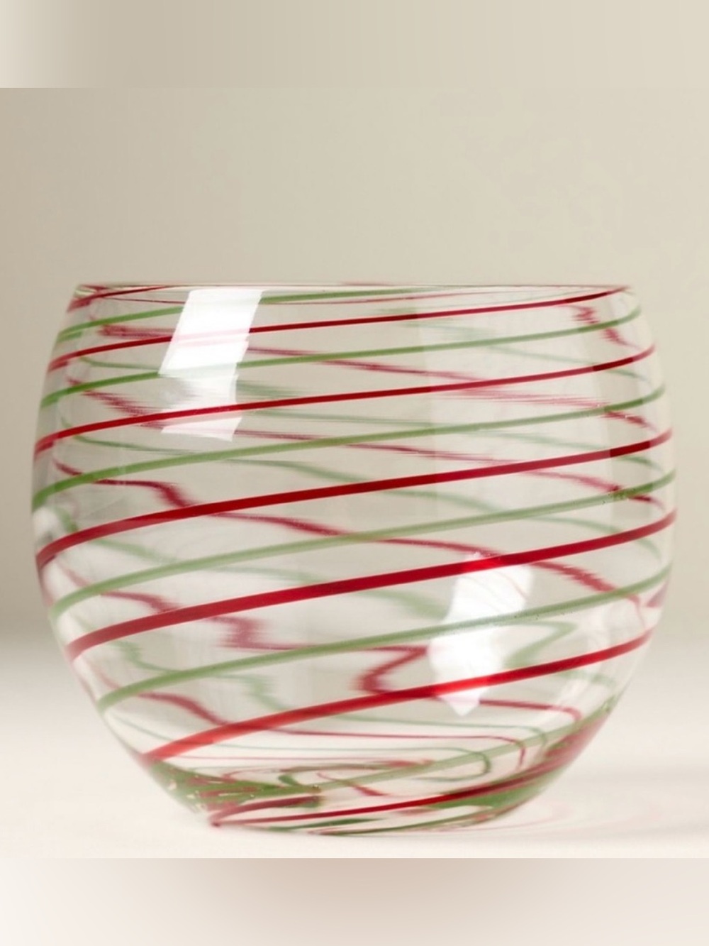 NEW Anthropologie Arabesque Wine Glasses, Set of 2, Red&Green, Christmas Holiday